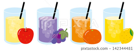 Fruit juice illustration set 142344481