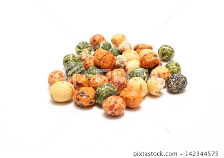 Japanese bean confectionery on a white background Japanese bean confectionery on a white background 142344575