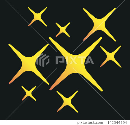 Abstract starbursts collection. Sharp yellow stars in varied radiant shapes flat vector illustration set. Celestial accents for bright graphic design Abstract starbursts collection. Sharp yellow stars in varied radiant shapes flat vector illustration set. Celestial accents for bright graphic design 142344594