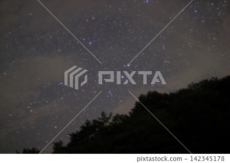 Nosegawa Village: A glimpse of the summer night sky through the clouds. Nosegawa Village: A glimpse of the summer night sky through the clouds. 142345178