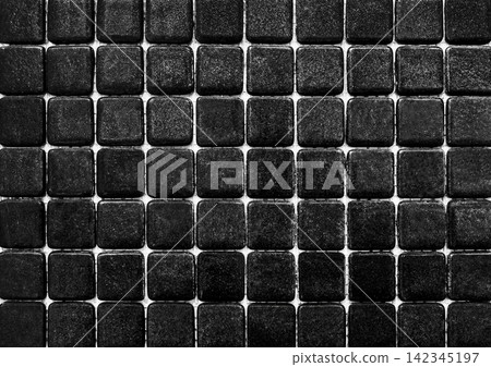 Black dark abstract square ceramic tile backdrop texture mosaic structure background design Black dark abstract square ceramic tile backdrop texture mosaic structure background design 142345197