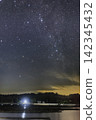 Winter starry sky over the Seto Inland Sea: The setting constellations Cassiopeia and Andromeda 142345432