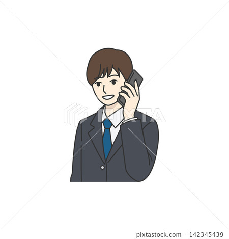 Men in gray suits, telephone support, call center, business. Men in gray suits, telephone support, call center, business. 142345439