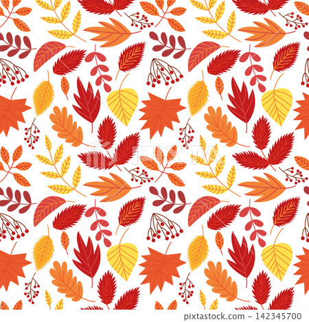 Autumn leaves seamless pattern Autumn leaves seamless pattern 142345700