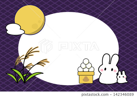 Moon-viewing frame for the Mid-Autumn Festival, with a diamond-patterned Japanese design background in deep purple. Moon-viewing frame for the Mid-Autumn Festival, with a diamond-patterned Japanese design background in deep purple. 142346089