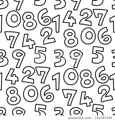 Rough numbers seamless pattern Rough numbers seamless pattern 142347494