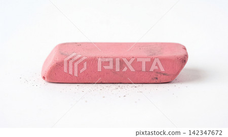 Pink rubber eraser isolated on white background with stationery supplies education learning rectilinear synthetic instrument equipment correction shavings particle horizontal isolated Pink rubber eraser isolated on white background with stationery supplies education learning rectilinear synthetic instrument equipment correction shavings particle horizontal isolated 142347672