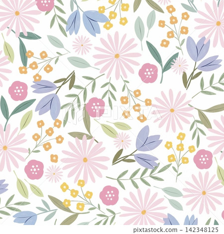 Big set of soft pastel watercolor floral seamless patterns for creative design projects Big set of soft pastel watercolor floral seamless patterns for creative design projects 142348125