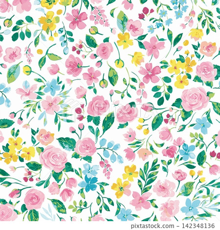 Big set of soft pastel watercolor floral seamless patterns for creative design projects Big set of soft pastel watercolor floral seamless patterns for creative design projects 142348136