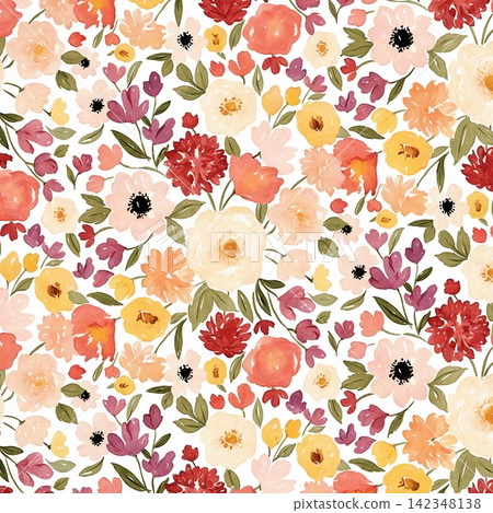 Big set of soft pastel watercolor floral seamless patterns for creative design projects Big set of soft pastel watercolor floral seamless patterns for creative design projects 142348138