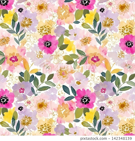 Big set of soft pastel watercolor floral seamless patterns for creative design projects Big set of soft pastel watercolor floral seamless patterns for creative design projects 142348139