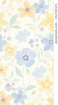 Big set of soft pastel watercolor floral seamless patterns for creative design projects Big set of soft pastel watercolor floral seamless patterns for creative design projects 142348141