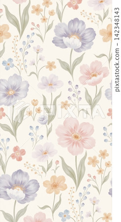 Big set of soft pastel watercolor floral seamless patterns for creative design projects Big set of soft pastel watercolor floral seamless patterns for creative design projects 142348143