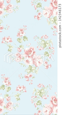 Big set of soft pastel watercolor floral seamless patterns for creative design projects 142348173