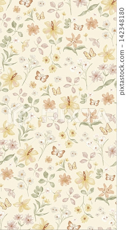 Big set of soft pastel watercolor floral seamless patterns for creative design projects Big set of soft pastel watercolor floral seamless patterns for creative design projects 142348180