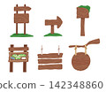 Wooden Sign Illustration Set 142348860