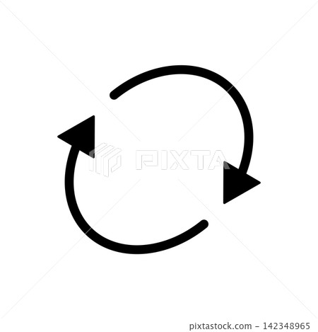 Simple eco-sustainable icons: oval, arrow, recycling. Simple eco-sustainable icons: oval, arrow, recycling. 142348965
