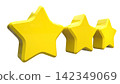 Three-dimensional transparent material with three stars 142349069