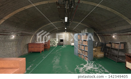 Flooded warehouse Flooded warehouse 142349405