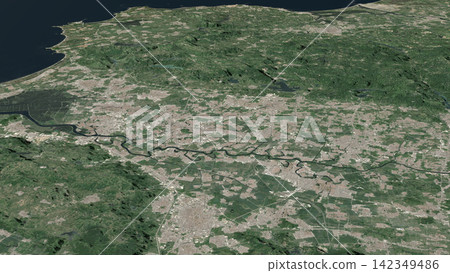Oblique aerial 3D illustration of Puning, China Oblique aerial 3D illustration of Puning, China 142349486
