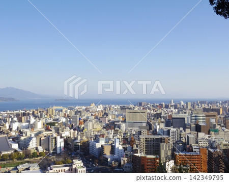 從城山公園眺望鹿兒島城市景觀 從城山公園眺望鹿兒島城市景觀 142349795