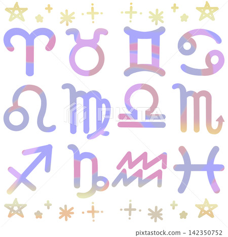 12星座圖標插圖集 142350752