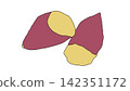 A simple illustration of a baked sweet potato 142351172