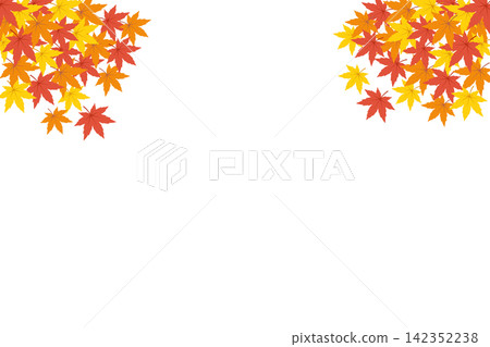 Autumn foliage frame illustration vector decorative border background Autumn foliage frame illustration vector decorative border background 142352238