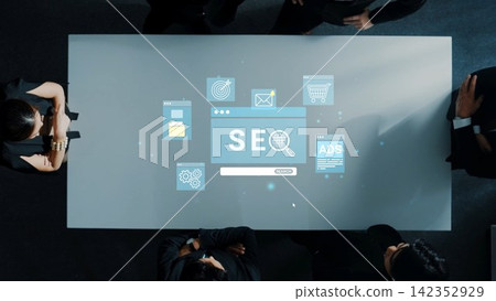 A modern business meeting scene showcasing digital SEO tools on a sleek table, emphasizing collaboration and strategic planning in a professional office setting. Entropy A modern business meeting scene showcasing digital SEO tools on a sleek table, emphasizing collaboration and strategic planning in a professional office setting. Entropy 142352929