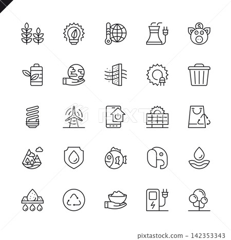 Thin line ecology icons set for website and mobile site and apps. Outline icons design. 48x48 Pixel Perfect. Linear pictogram pack. Vector illustration. Thin line ecology icons set for website and mobile site and apps. Outline icons design. 48x48 Pixel Perfect. Linear pictogram pack. Vector illustration. 142353343