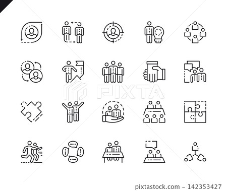 Simple Set Teamwork Line Icons for Website and Mobile Apps. Simple Set Teamwork Line Icons for Website and Mobile Apps. 142353427