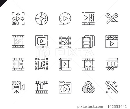 Simple Set Video Editing Line Icons for Website and Mobile Apps. Simple Set Video Editing Line Icons for Website and Mobile Apps. 142353441