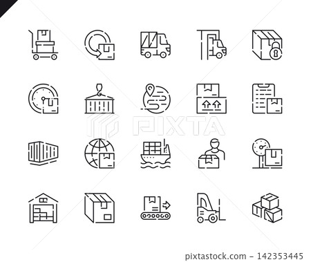 Simple Set Package Delivery Line Icons for Website and Mobile Apps. Simple Set Package Delivery Line Icons for Website and Mobile Apps. 142353445