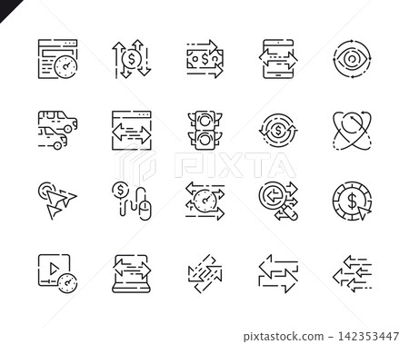 Simple Set Traffic Line Icons for Website and Mobile Apps. 142353447