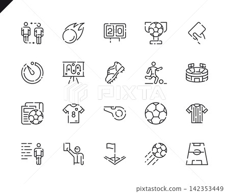 Simple Set Soccer Line Icons for Website and Mobile Apps. Simple Set Soccer Line Icons for Website and Mobile Apps. 142353449