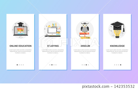 Onboarding screens for mobile app templates concept. Vector illustration. Onboarding screens for mobile app templates concept. Vector illustration. 142353532