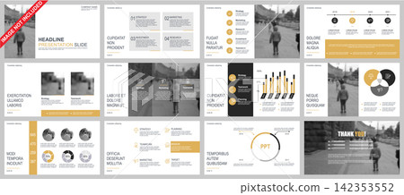 Business powerpoint presentation slides templates from infographic elements. 142353552