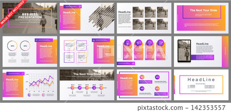 Business powerpoint presentation slides templates from infographic elements. Business powerpoint presentation slides templates from infographic elements. 142353557