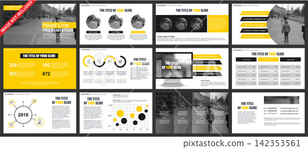 Business powerpoint presentation slides templates from infographic elements. Business powerpoint presentation slides templates from infographic elements. 142353561