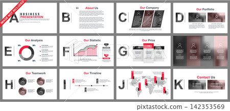 Business powerpoint presentation slides templates from infographic elements. Business powerpoint presentation slides templates from infographic elements. 142353569