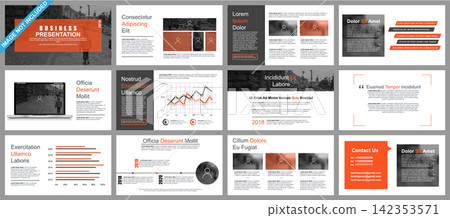 Business powerpoint presentation slides templates from infographic elements. Business powerpoint presentation slides templates from infographic elements. 142353571