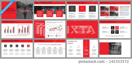 Business powerpoint presentation slides templates from infographic elements. Business powerpoint presentation slides templates from infographic elements. 142353572