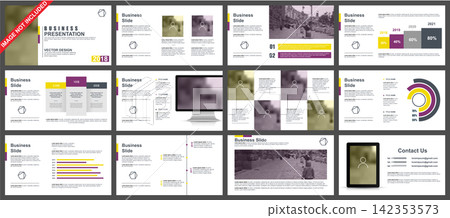 Business powerpoint presentation slides templates from infographic elements. 142353573