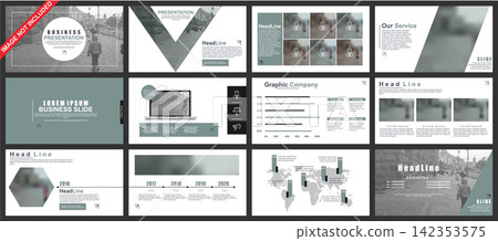 Business powerpoint presentation slides templates from infographic elements. Business powerpoint presentation slides templates from infographic elements. 142353575