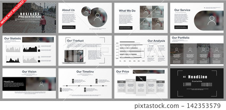 Business powerpoint presentation slides templates from infographic elements. Business powerpoint presentation slides templates from infographic elements. 142353579