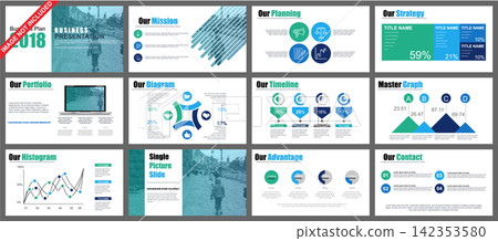 Business powerpoint presentation slides templates from infographic elements. Business powerpoint presentation slides templates from infographic elements. 142353580
