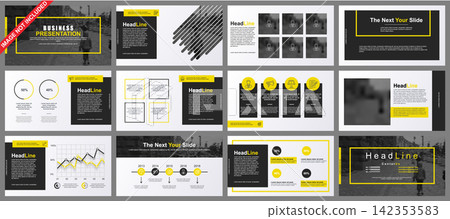 Business powerpoint presentation slides templates from infographic elements. Business powerpoint presentation slides templates from infographic elements. 142353583