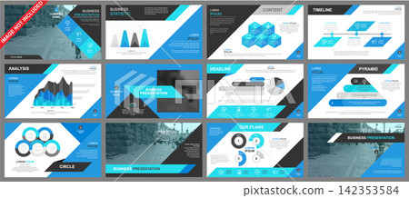 Business powerpoint presentation slides templates from infographic elements. Business powerpoint presentation slides templates from infographic elements. 142353584