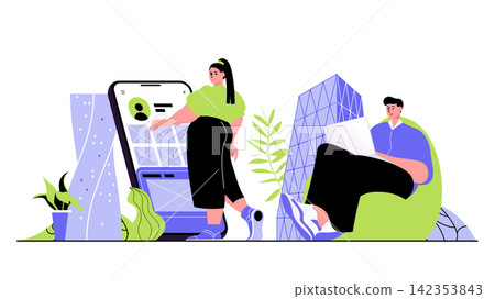 App development concept for modern web design. People creating mobile application, building interface, making optimization on phone display. Flat vector illustration isolated on white background. App development concept for modern web design. People creating mobile application, building interface, making optimization on phone display. Flat vector illustration isolated on white background. 142353843