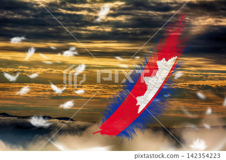 3D Flag on feathers 3D Flag on feathers 142354223